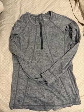 Athleta Heather Gray Women's Half-Zip Performance Sweater